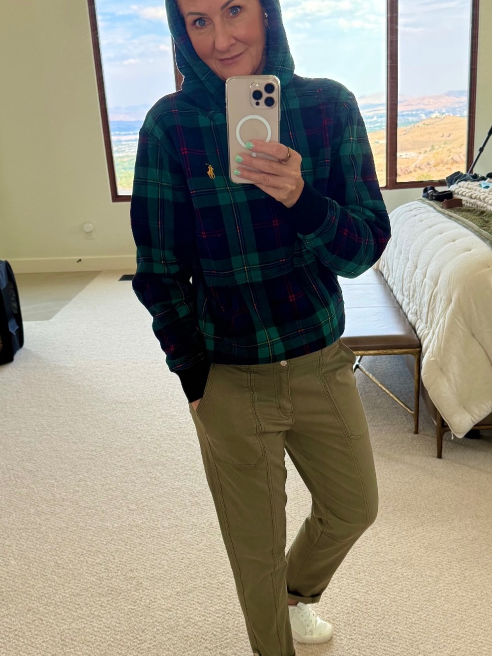Ralph Lauren Plaid Pile Fleece-Lined Hoodie, Mens S, ColorMalcolm Modern Tartan